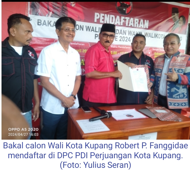 Maju Calon Wali Kota Kupang, Robert Fanggidae Mendaftar di PDIP Kota Kupang