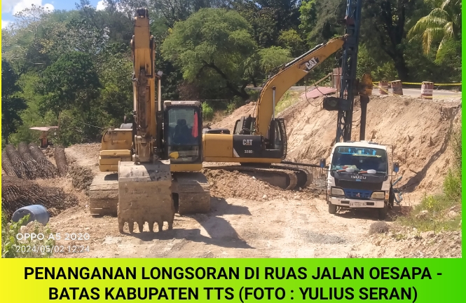 BPJN NTT Tangani Longsor di Ruas Jalan Oesapa - Batas Kota Soe